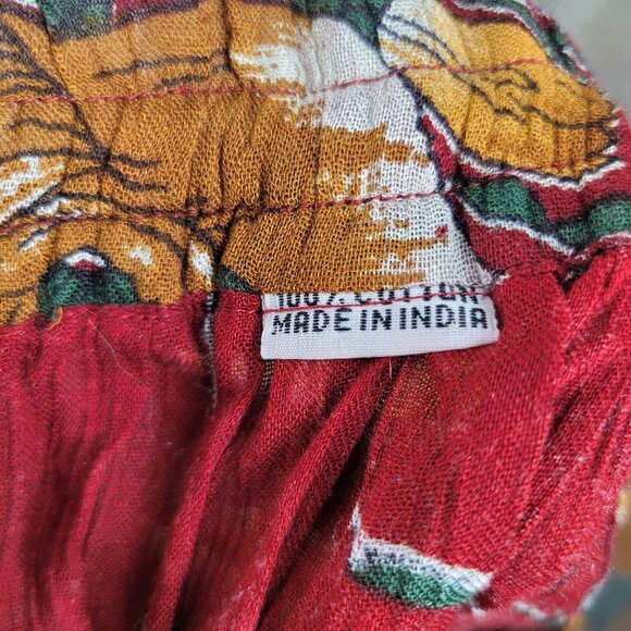 Vtg Floral Skirt Drawstring Waist Small Medium Large XL Floral Romantic Hippie - Picture 9 of 9